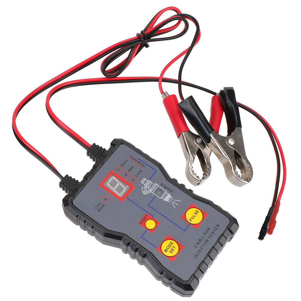 Probador de inyector de combustible de coche, Kit de herramientas de limpieza automotriz, 4 modos Pluse, herramienta de escaneo de sistema de combustible, limpiador al ras de inyectores: Default Title