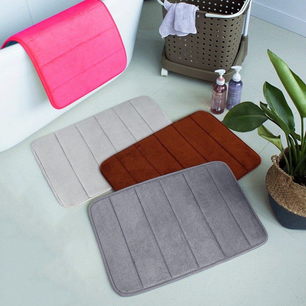 1Pc 40X60Cm Thuis Badmat Antislip Badkamer Tapijt Zacht Koraal Fleece Memory Foam Tapijt mat Keuken Wc Floor Decor