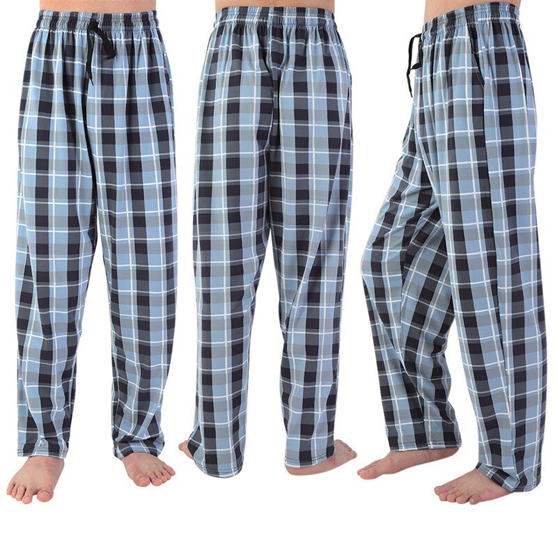 Zomer Katoen Slaap Bodems Mannen Eenvoudige Nachtkleding Broek Voor Mannelijke Casual Plaid Heren Broek Thuis Broek