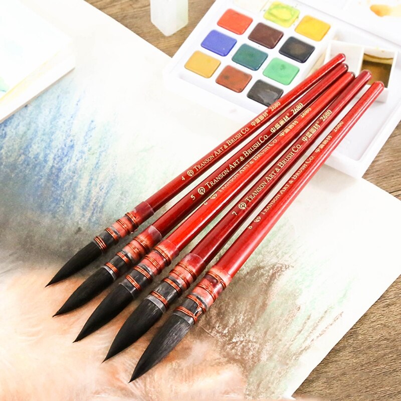 Squirrel Fur Hair Watercolor Paint Brush Ancient Rhyme Painting Brush Art Supply