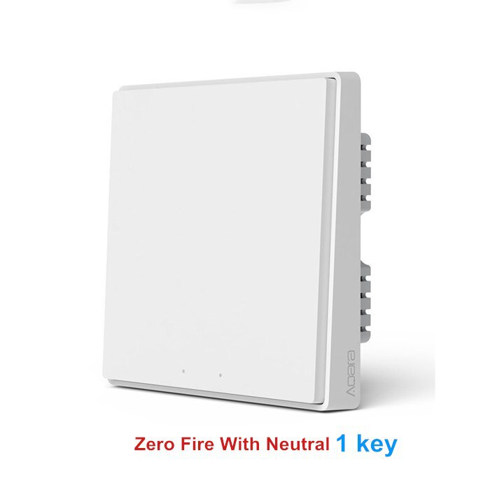 Aqara D1 Smart Wall Switch Zigbee Wireless Remote Control Light Switch Neutral Fire Wire 1/2/3 Button For Mijia HomeKit APP: With Neutral 1 key