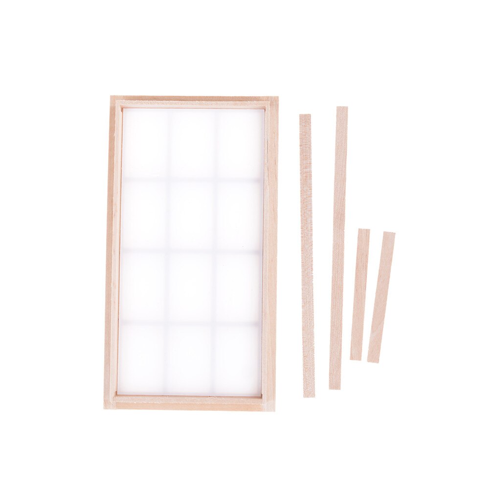 Wooden Traditional 12-pane Window Frame 1:12 Scale Dollhouse Miniature Doll House Decor