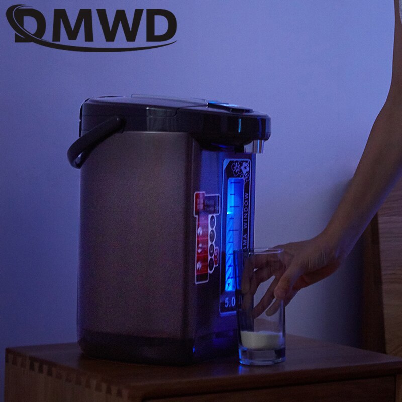 DMWD 5L Thermal Insulation Electric Kettle Stainless Steel Teapot Constant Temperature Heating Water Boiler Heater Bottle