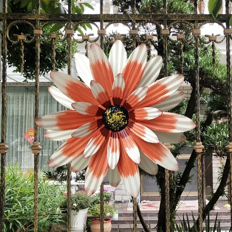 3D-Blumen-Wandkunst-Dekorationen, Metall-Hängeblumen-Wandskulpturen, hängende Verzierung für Badezimmer, Wohnzimmer, Garten, Hof, Zuhause, D