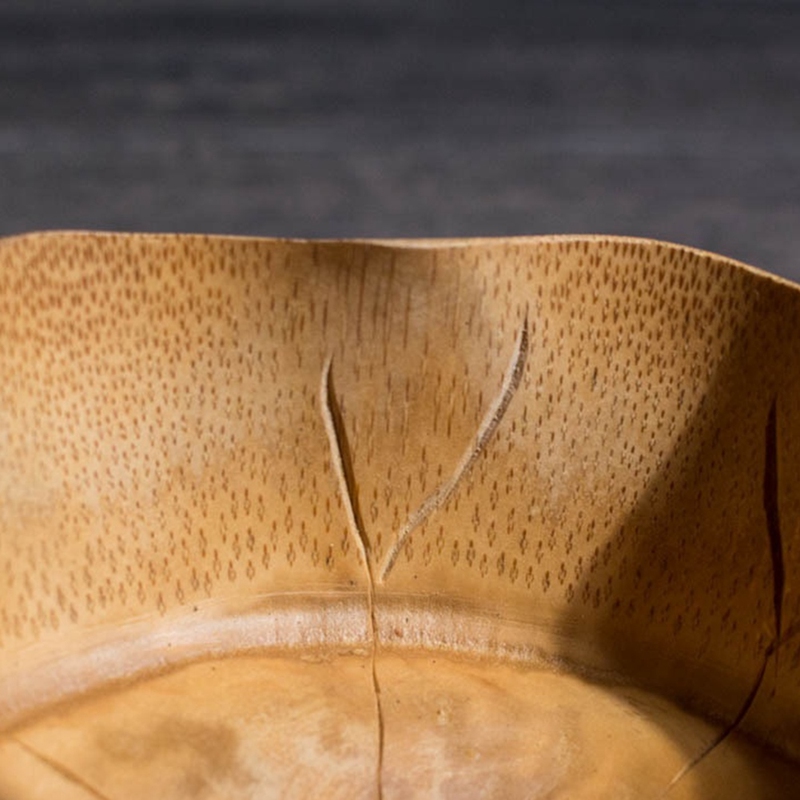 Bambusowa miska z liści lotosu miska dla dzieci zestaw robić przechowywania herbaty bambusowe rękodzieło