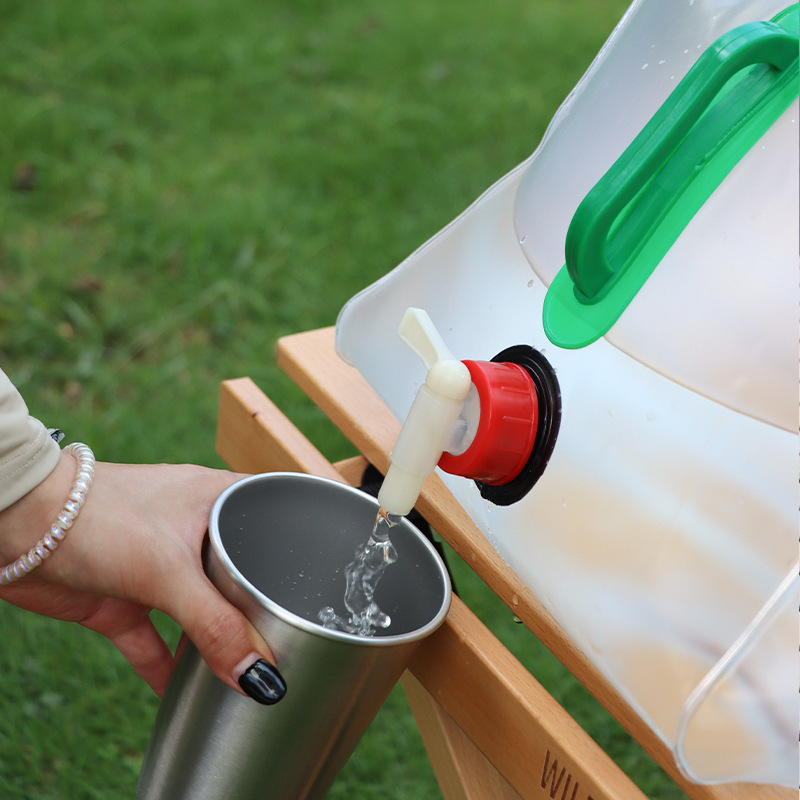 (2pcs) Camping 10L Folding Water Bucket Transparent Plastic Collapsible Water Storage Bag