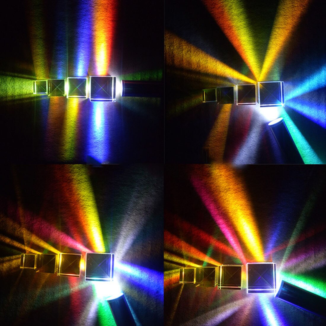 Colorful 12.7*12.7*12.7mm Defective Combiner Splitter Cross Dichroic Cube RGB Prism Glass Optical Glass Prism Cube