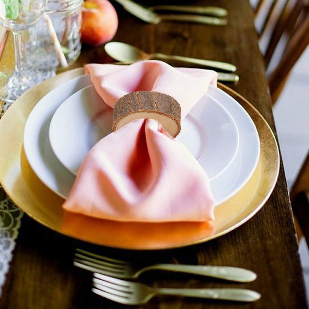 4Pcs Houten Servetringen Decoratieve Servet Houders Serviette Gespen Voor Bruiloft Diner