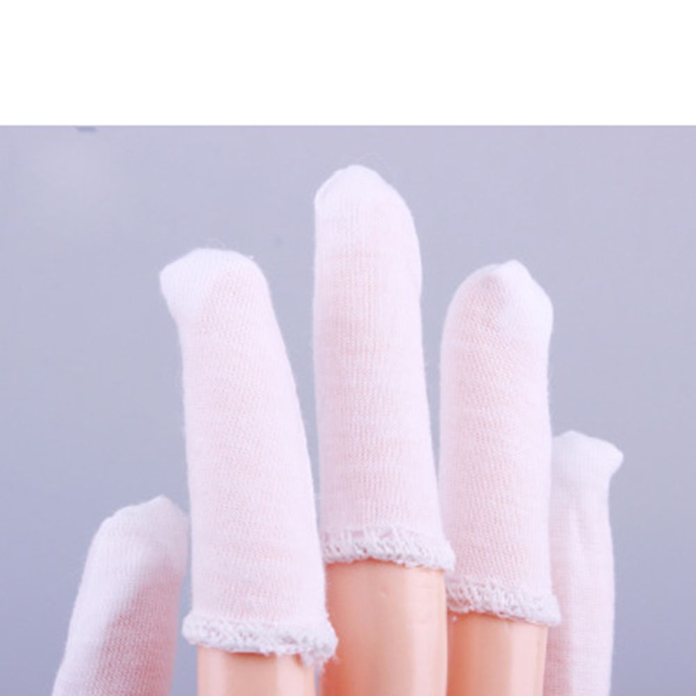 100Pcs Cotton Finger Guards Cots Avoid Protection Prints Clean Polish Craft Tool White Only Finger Protection Finger Cots