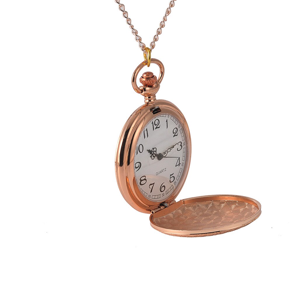 8840 indgraveret sølv lommeur quartz lommeure rosa guld hule smukke kæde antikviteter