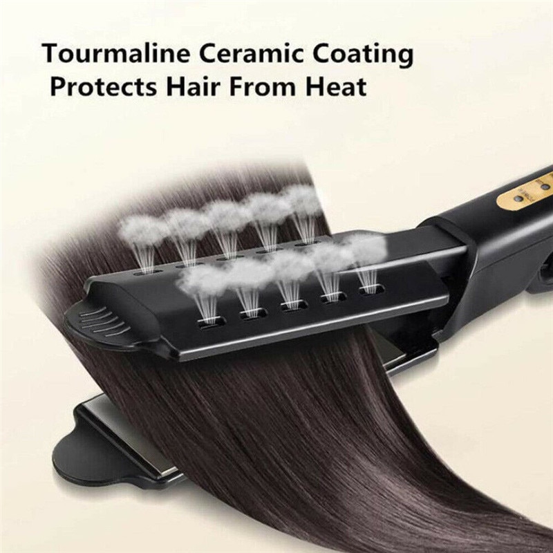 Redresseur de cheveux humide et sec Thermostat à 4 vitesses pince à cheveux droite lisseur attelle de cheveux frange outil de coiffure