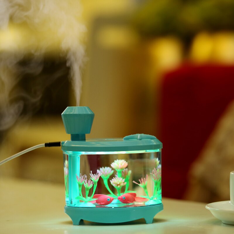 Beautiful Fishtank Humidifier 460ml large Capacity USB Diffuser Home Office Desktop Colorful Soft Night Light Air Humidifier