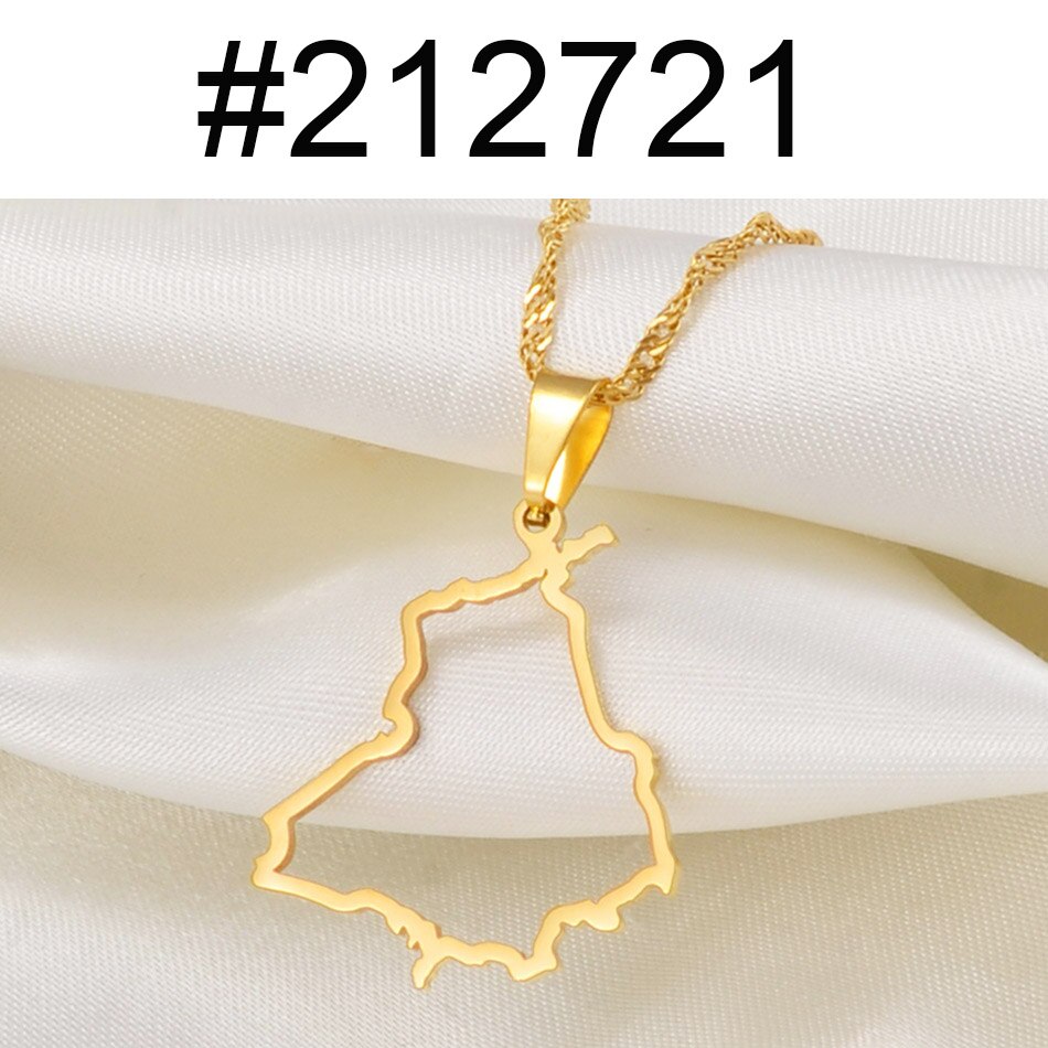 Anniyo punjab state india kort vedhæng neckalces skitsere smykker  #212721: Guldfarve / 45cm or 17.7 tommer