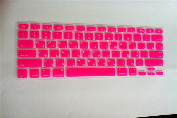 Dla Macbook Air pro 13 15 A1466 A1502 A1369 A1398 A1286 A1278 rosyjski list klawiatura silikonowa pokrywa pokrowiec ochronny ze skóry: rose
