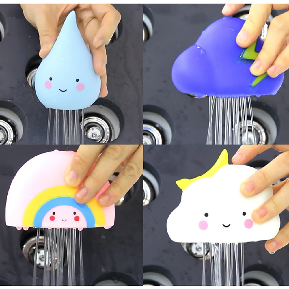 Leuke Baby Bad Water Speelgoed Vroege Onderwijs Leuke Raindrop Rainbow Weer Speelgoed Wolken Douche Drijvende Speelgoed Kids Badkamer Water Speelgoed