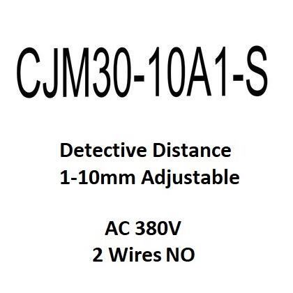 Capteur de proximité capacitif 220V CJM30-10A2-S CJM30-10A1-S 2 lignes NC, capteur de niveau Bin 10mm, plage de détection réglable: CJM30-10A1-S-AC380V