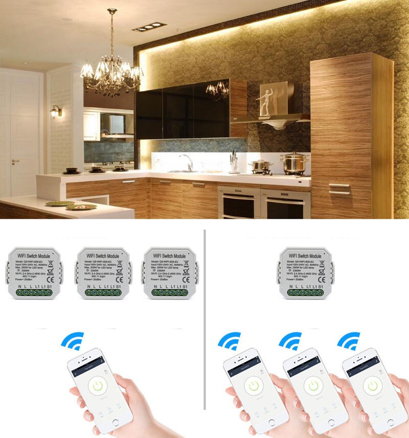 Tuya Wifi Power Meter Switch Module Concealed Wireless Relay Switch Consumption Monitor Measurement For Smart Home