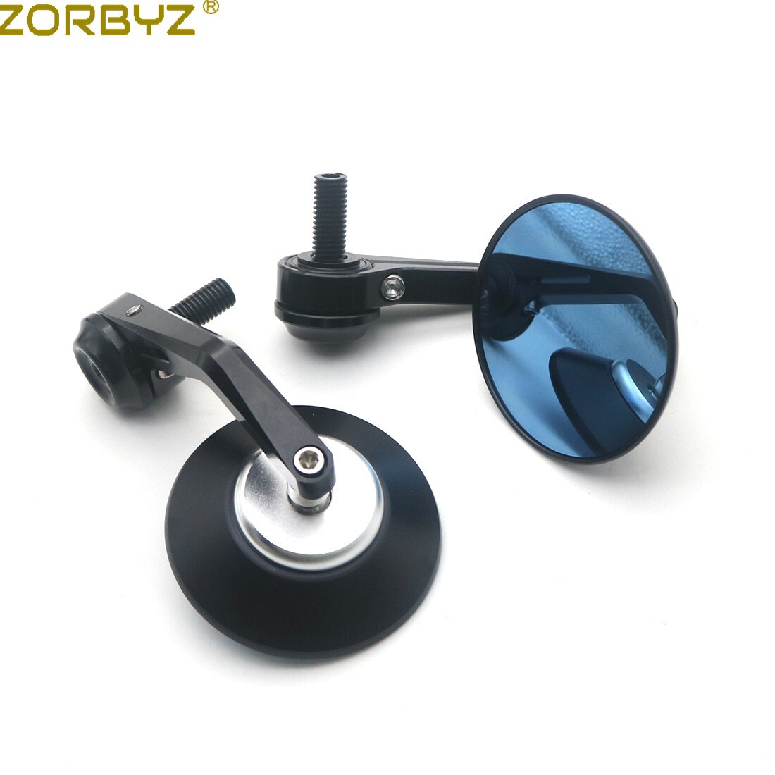 ZORBYZ Motorcycle Black CNC Aluminium Round Handlebar end Side Mirror 12mm Bolt-on For BMW R nineT Scrambler Urban HP4 S1000R