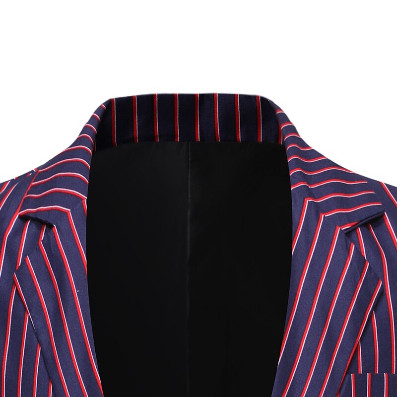 Vertical Striped Blazer Jacket Men Brand Slim Fit Blazers Men Suits Business Formal Dress One Button Blazer Masculino