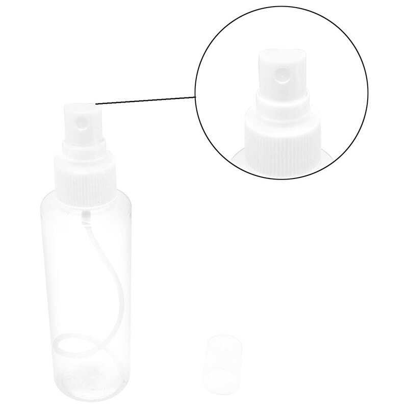 Botella de plástico transparente con pulverizador, botellas rellenables, espray, 60Ml, 12 unidades