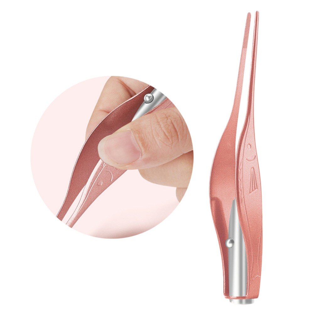 Ear Cleaner LED Flashlight Earpick Wax Removal Tweezer Luminous Kids Stainless Steel Tweezer Remover