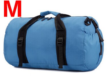 Dobrável de alta qualidade náilon à prova dwaterproof água saco viagem grande capacidade sacos de bagagem dobrável viagem tote saco x175 48% de desconto: M blue