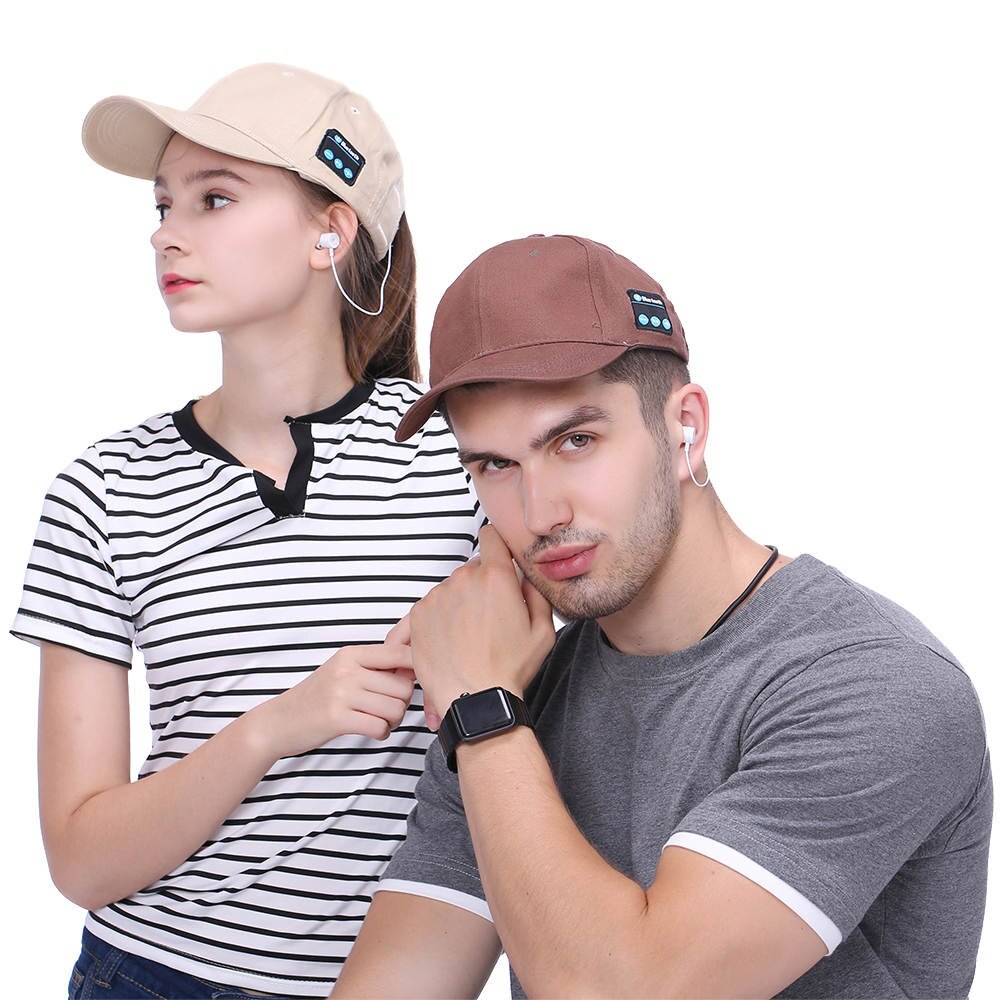 Trådløs bluetooth hat udendørs sport baseball cap hovedtelefoner kalder musik sun cap trådløse hovedtelefoner til løb