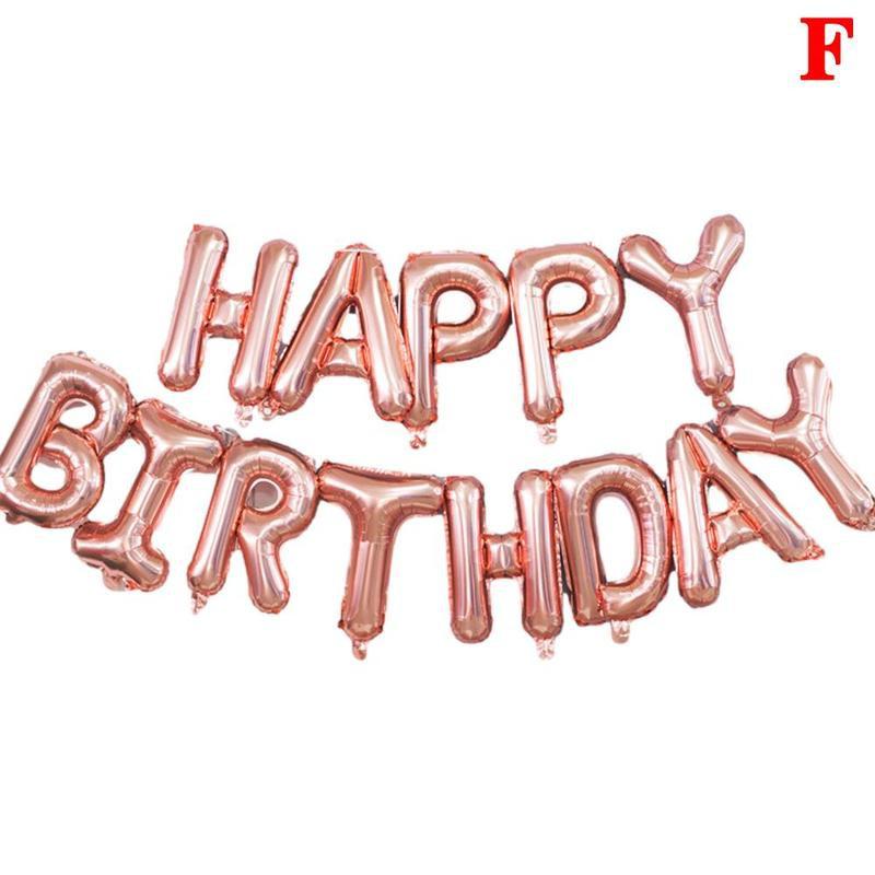Tillykke med fødselsdagen ballonfolie balloner festdekorationer rose guld brev folie balloner fødselsdagsfest indretning baby shower forsyninger: F
