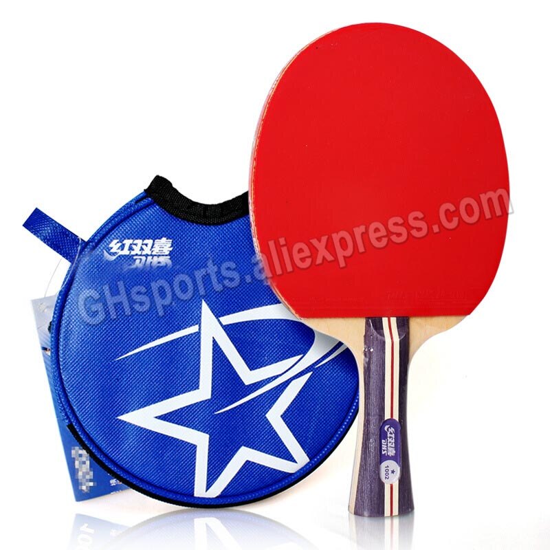 Dhs bordtennisketsjer  (1002, 1006)  med gummitaske etui 1- stjernet originalt dhs bordtennisbat