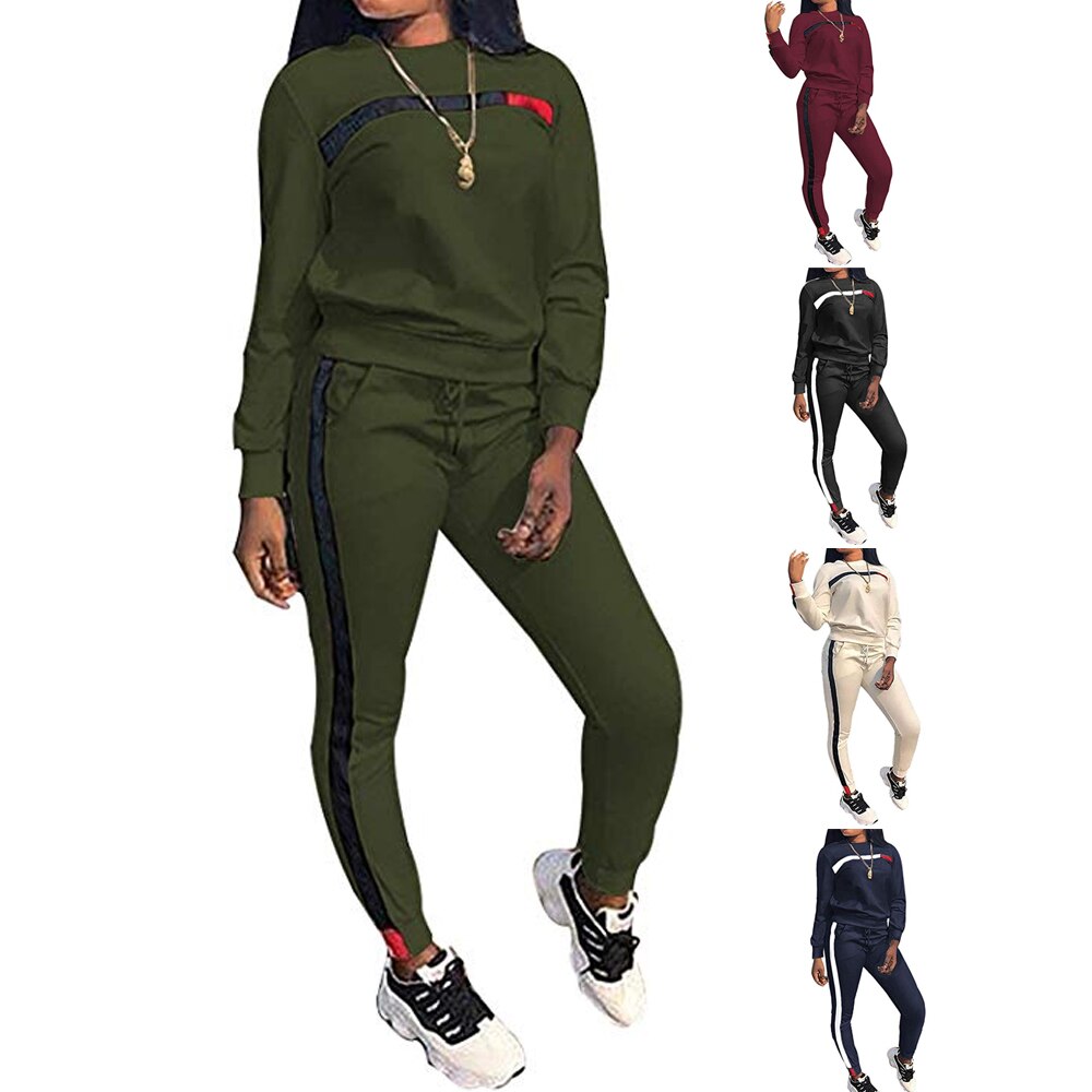 Sets 2 Women Hoodies Tops Pants Lady Drawstring Trousers Tracksuit Autumn Winter 2 Piece Set