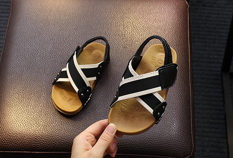 Drengesandaler sommer sneakers børnesko infantil drenge strandsandaler afslappet bløde flade sko littie str. 21-30: Sort / 29 ( indersål 17.5cm)