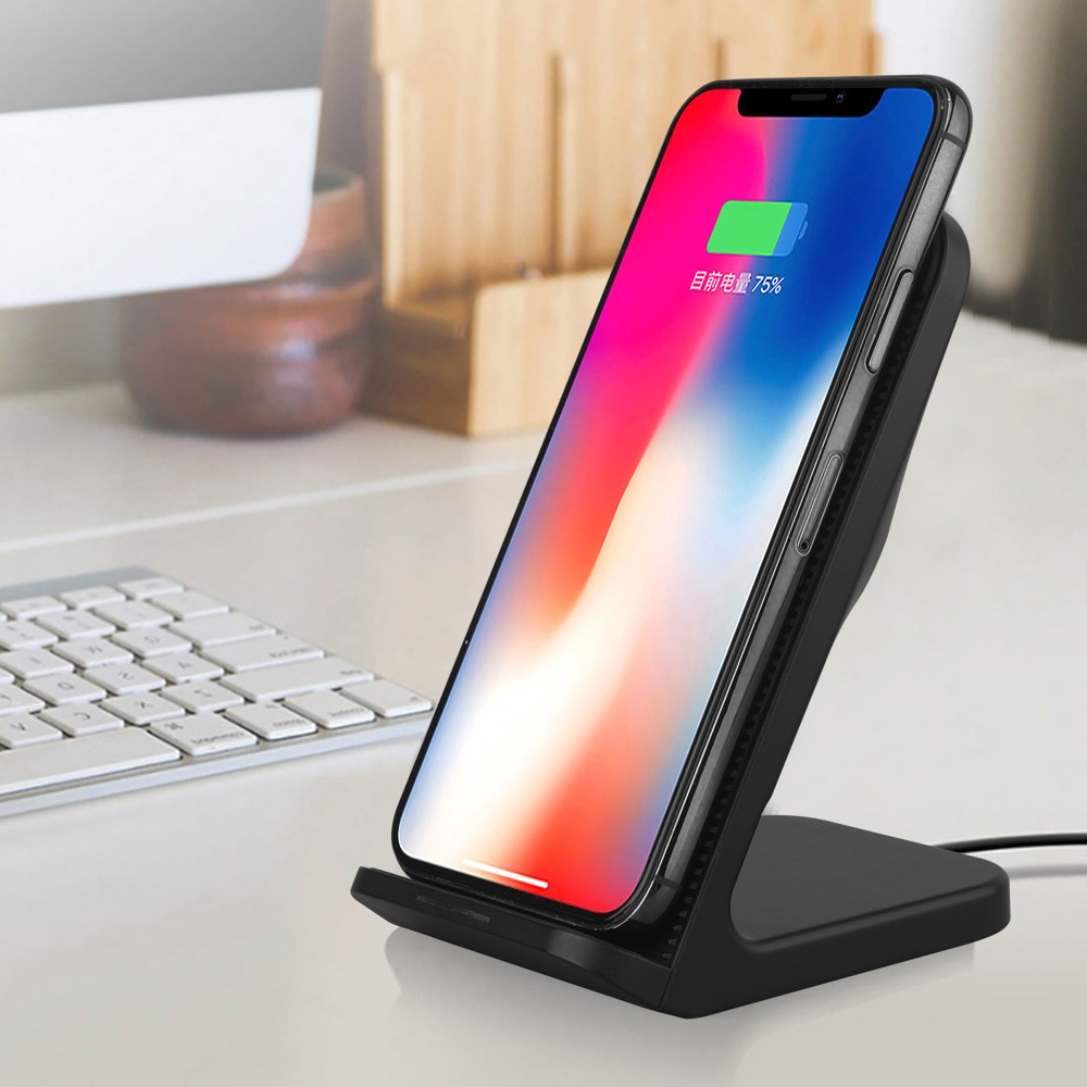 Cargador inalámbrico rápido Qi FDGAO, carga rápida 3,0, USB 10W, soporte de carga rápida con ventilador de refrigeración para iPhone XR XS X 8 Samsung S10 S9