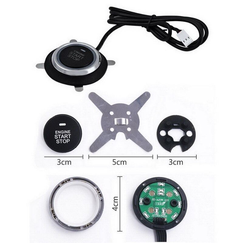 12V Diefstalbeveiliging Auto One-Key Start Systeem Auto Alarm Auto Keyless Entry Motor Start Alarm systeem Push Button Remote Starter