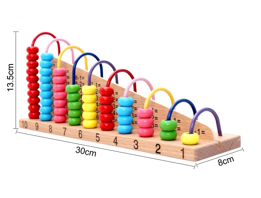 Baby Education Toys Montessori Box Digital Clock Math Toy Number digital Counting Wood Stick Baby Kids Toy: math rack