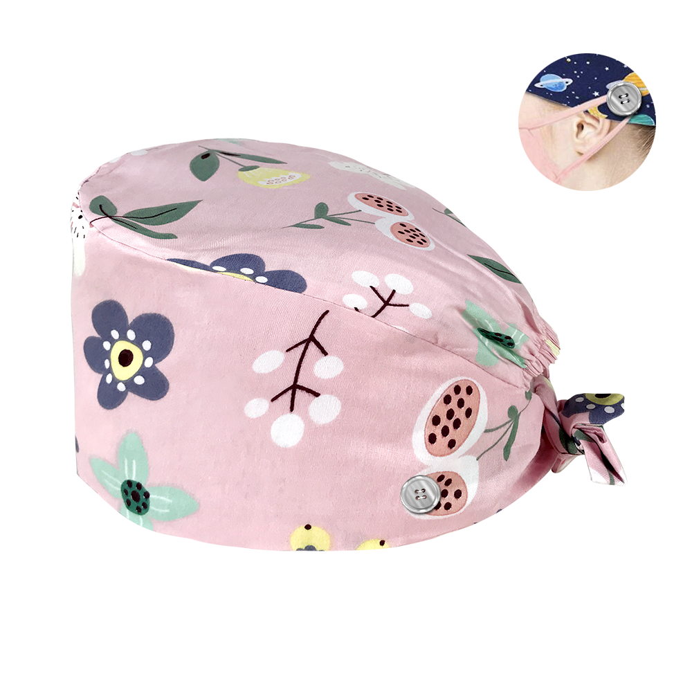 Hc2 k 004 nye knapper unisex kæledyr skønhed arbejde hatte print kasket sundhedstjenester kasket/hatte tilbehør laboratorie arbejds kasket kæledyr kasketter: Hat 12155