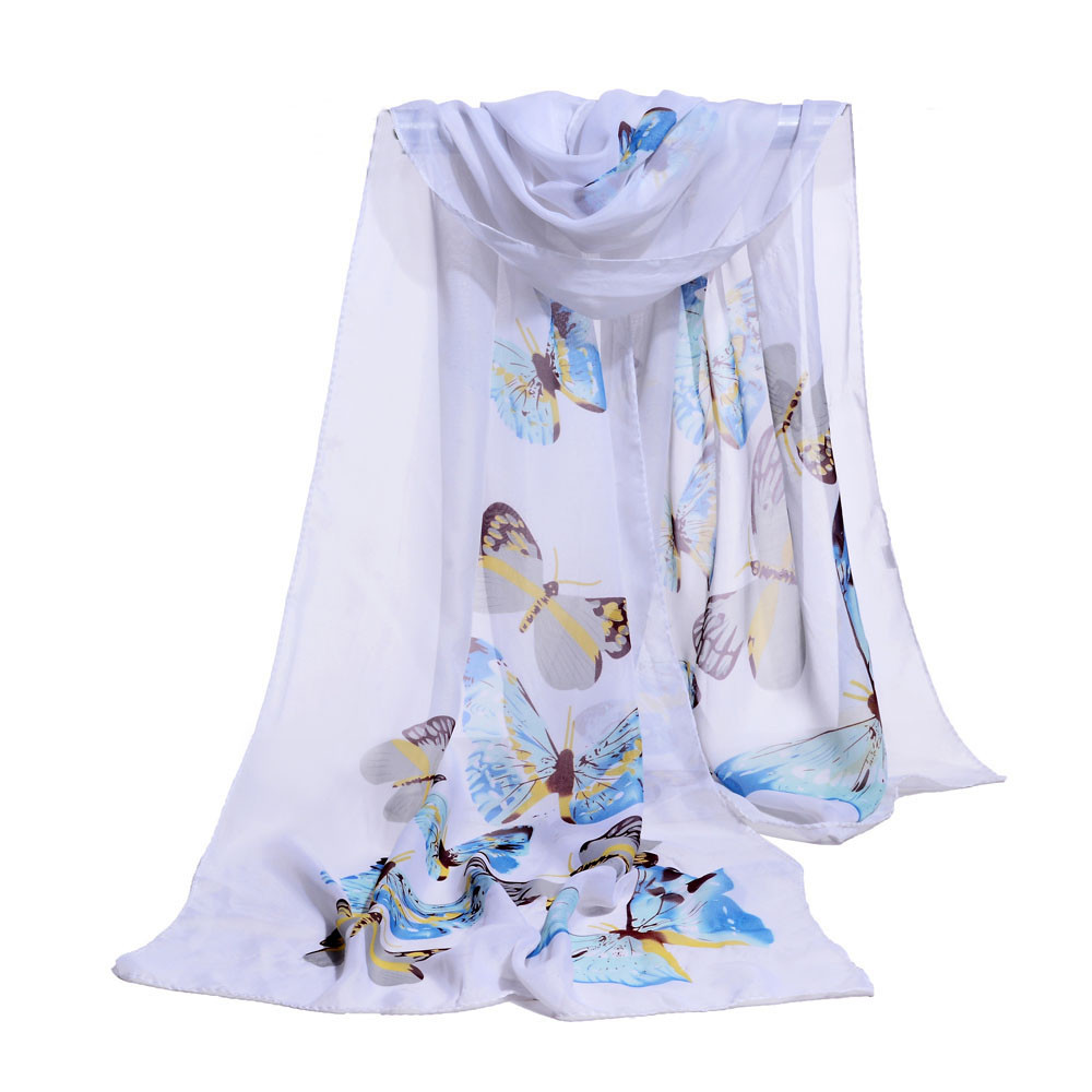 #Z30 Luxury Scarf Women Soft Chiffon Wrap scarf Hijab Spring Autumn Thin Ladies Shawls Scarves Green Bufandas Invierno Mujer: White 