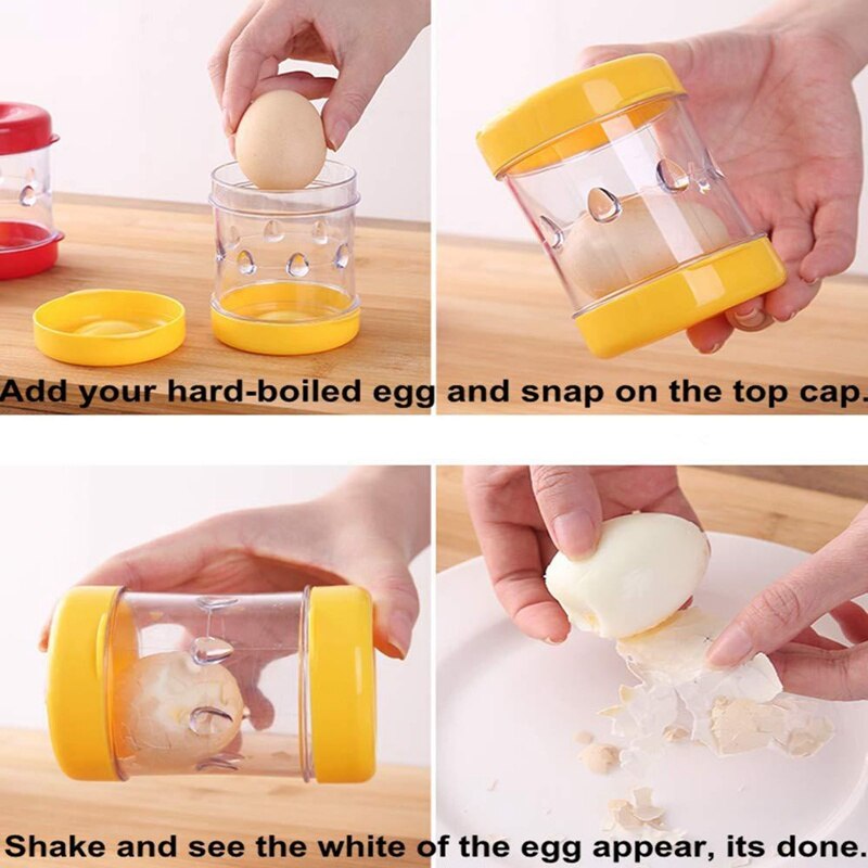 Pelador de huevos cocidos Manual de plástico, utensilios de cocina, separadores de huevos de mano, Cracker, peladores de huevos, herramientas de fácil operación, 1 unidad