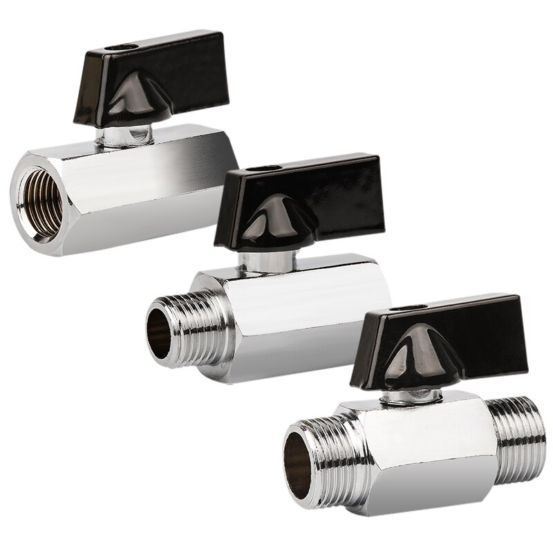 1/8" 1/4" 3/8" 1/2" Threaded Mini Brass Ball Valve BSP Male To Female Air Compressor Water Gas Oil Shut Off Valve