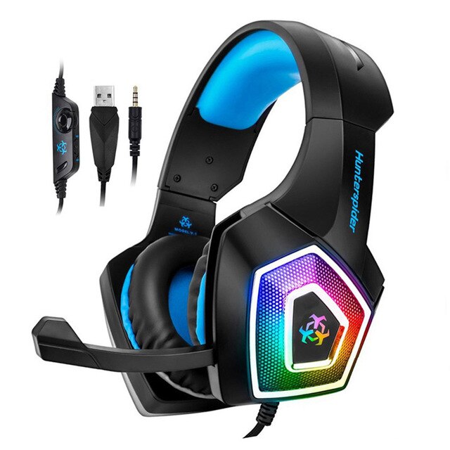 Giausa gaming sport headset stereo bas hörlur mikrofon led ljus för  ps4 xbox en pc +5000 dpi 6 knappar pro gaming mus: C