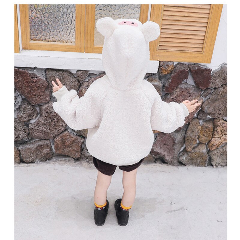 Cute Animal Coat Toddler Kids Baby Girl Coat Woolen Bowknot Single Breasted Coat for Girl Outerwear Winter Warm Clothes Snowsuit