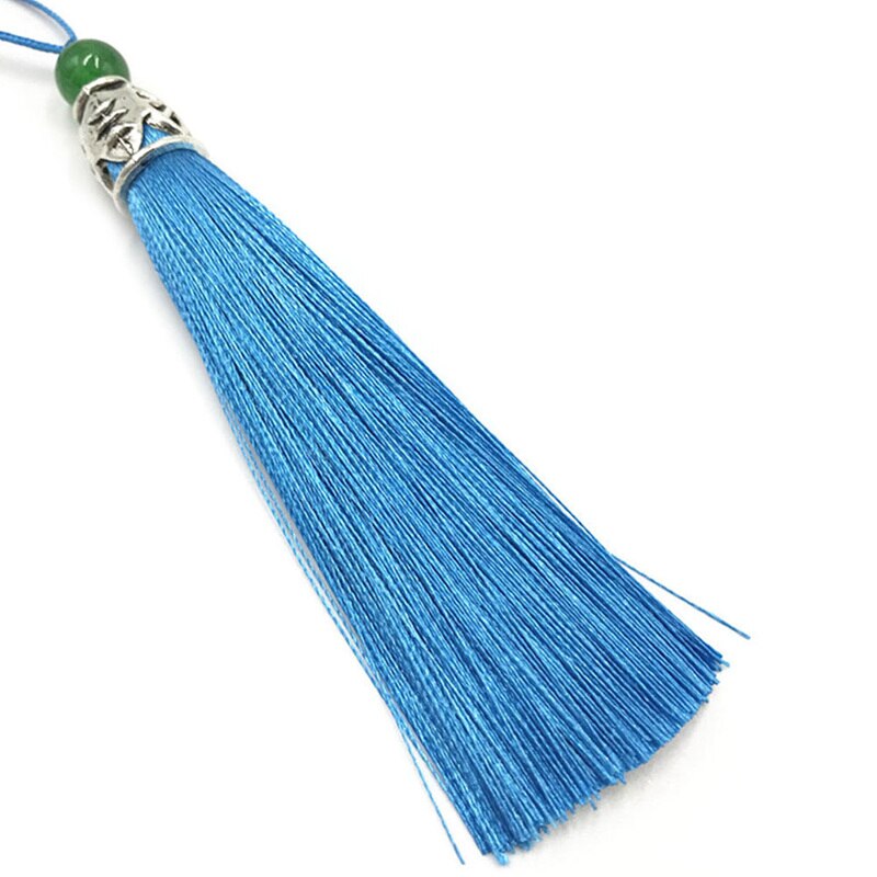 Polyester 9cm zijden kwastjes franje met kralen kwastjes hangende gordijnen voor het naaien van kleding huisdecoratie: Bl