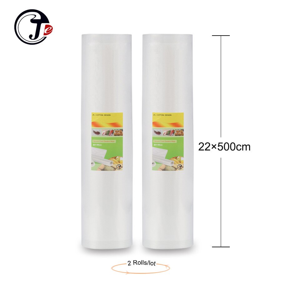6 Size 12/17/20/22/28/ 25*500Cm Vakum Sluitmachine Pakketten tassen Voor Vacuum Verpakking Machine Graan Voor Wrappers Voedsel Sealer: 2 Rolls 22x500cm