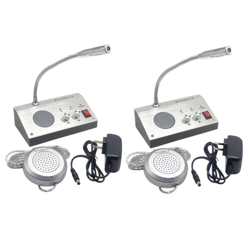 Dual Way Window Intercom System Bank Counter Interphone Zero-touch For Business Store Bank Station Ticket Window 9908