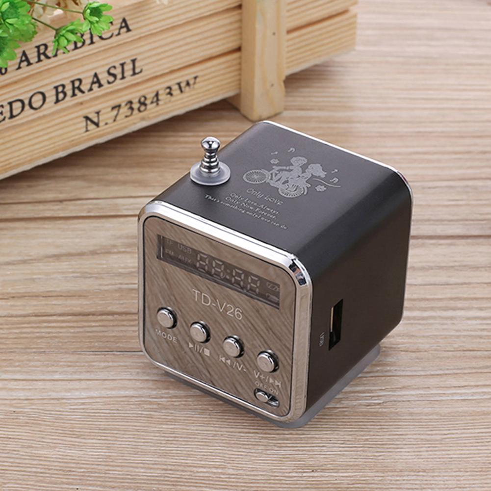 Mini FM Radio TD-V26 Bærbar - 1.0" LCD Skærm - Bluetooth 5.0 - Genopladeligt Batteri - VKTECH