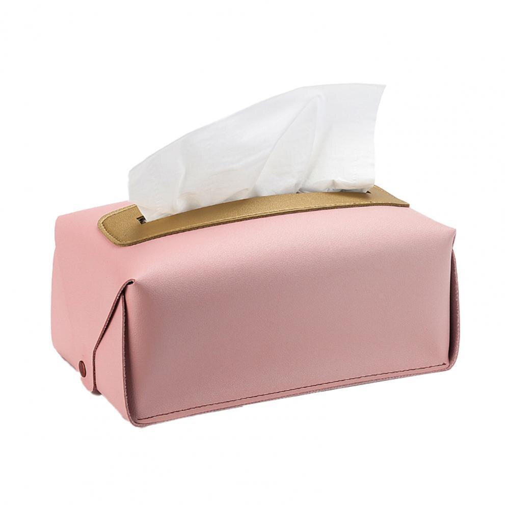 Household Tissue Box Holder Napkin Box Folding Waterproof Tissue Case Tissue Holder boite a mouchoirs коробка для салфеток: Pink
