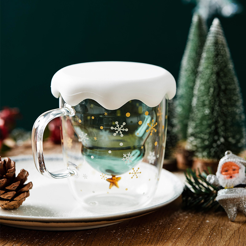 ins glass kopp juletre dobbel vegg glass vann kopp 300ml til jul låve elskers
