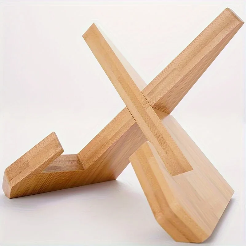 1pcs Wooden Cookbook Stand Flat Stand Base Kitchen Cookbook Stand Reading Stand Wooden Record Stand