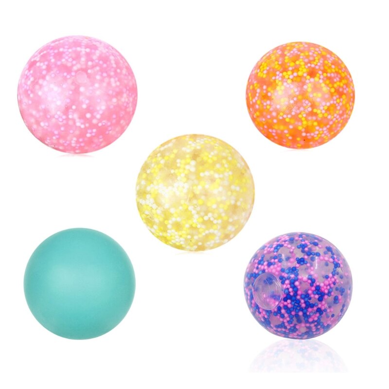 Spongy rainbow ball leksak svampig pärla stressboll leksak pressbar stress squishy leksak stressavlastning boll anti-stress leksaker