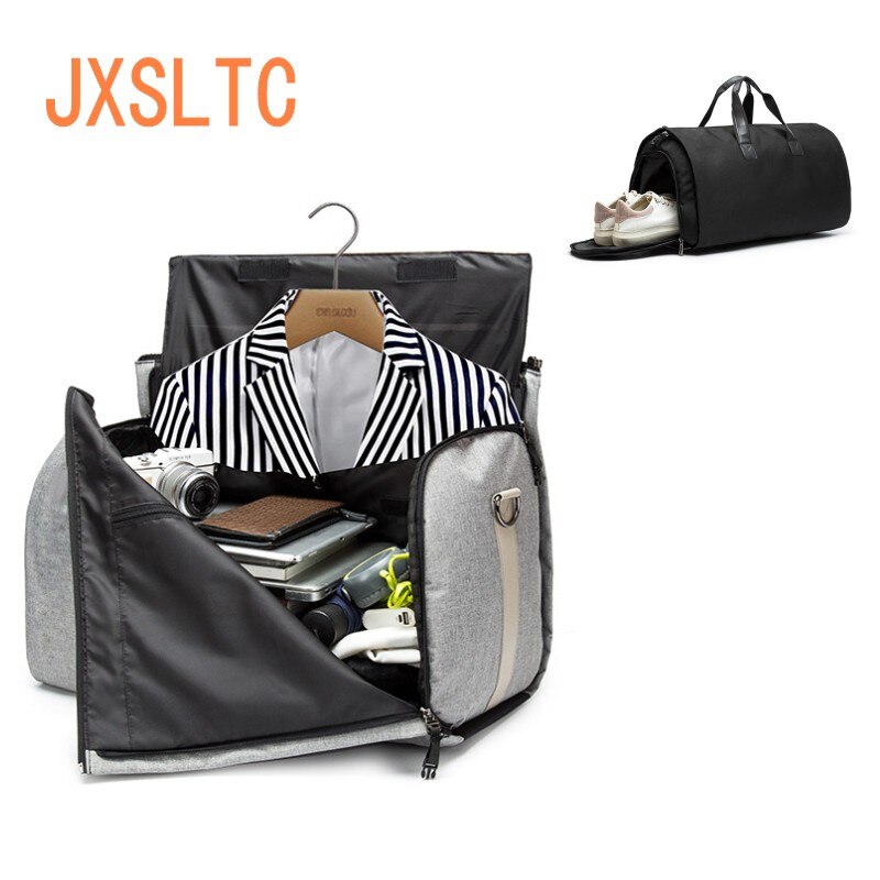 Saco de viagem para homens piquenique em roupas de grande capacidade multi-função saco dobrável oxford pano duffle negócio terno saco de ombro