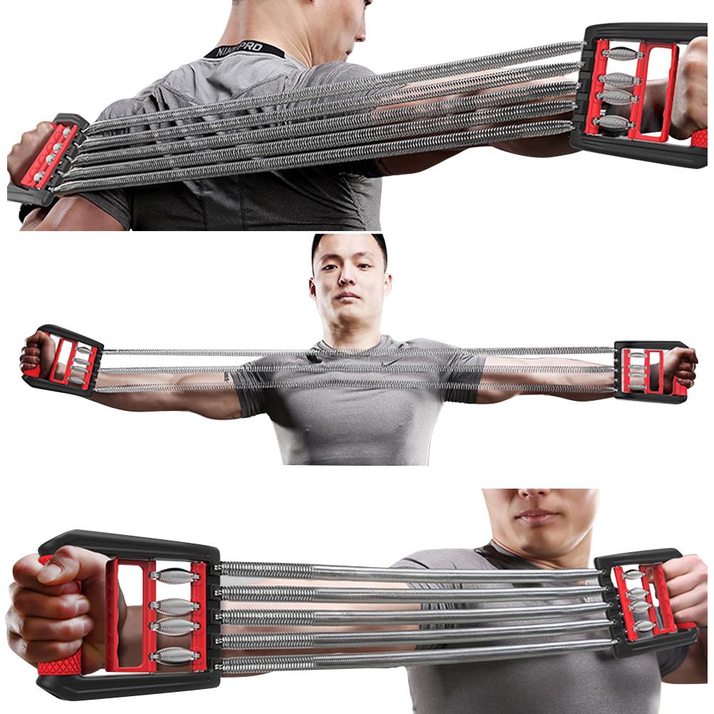 Bröst expander avdragare 5 justerbar fjäder spak vikt styrka tränare hem fitness muskelträning 5 rör justerbar arm stren